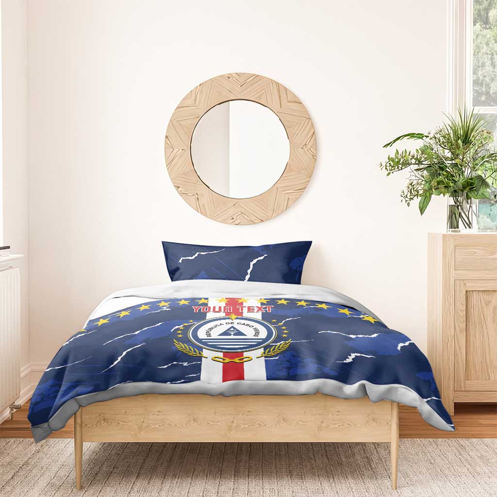 Custom Cape Verde Football Bedding Set Blue Sharks Sporty LT14