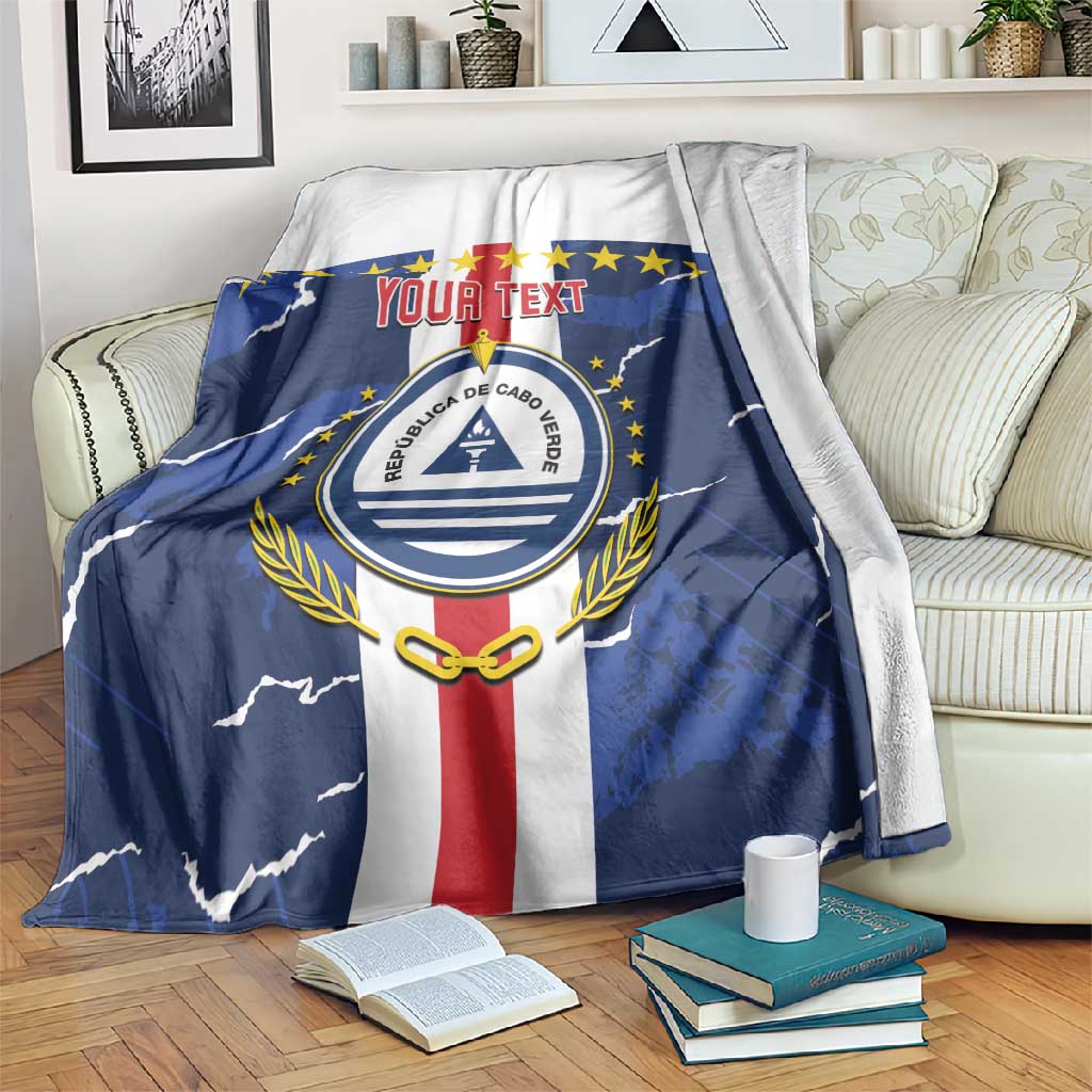Custom Cape Verde Football Blanket Blue Sharks Sporty LT14