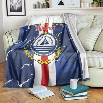 Custom Cape Verde Football Blanket Blue Sharks Sporty LT14