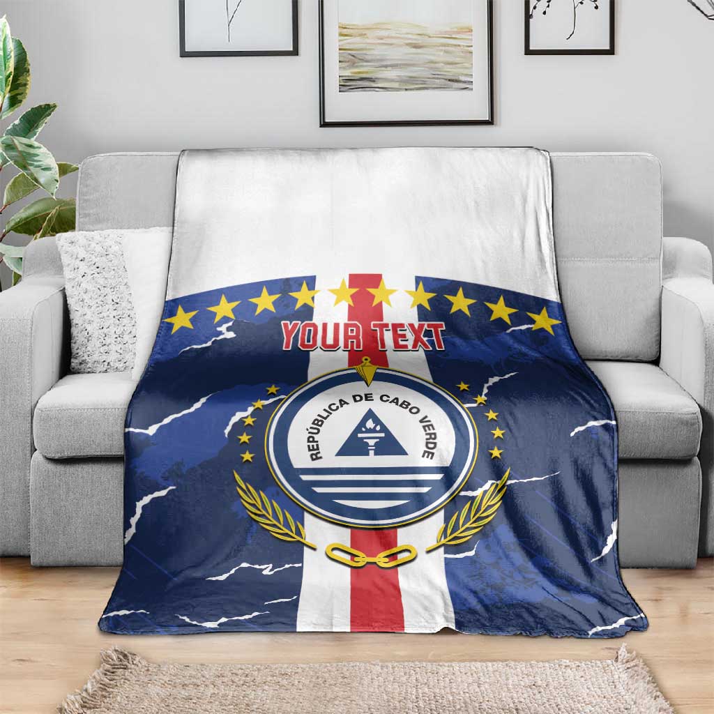 Custom Cape Verde Football Blanket Blue Sharks Sporty LT14