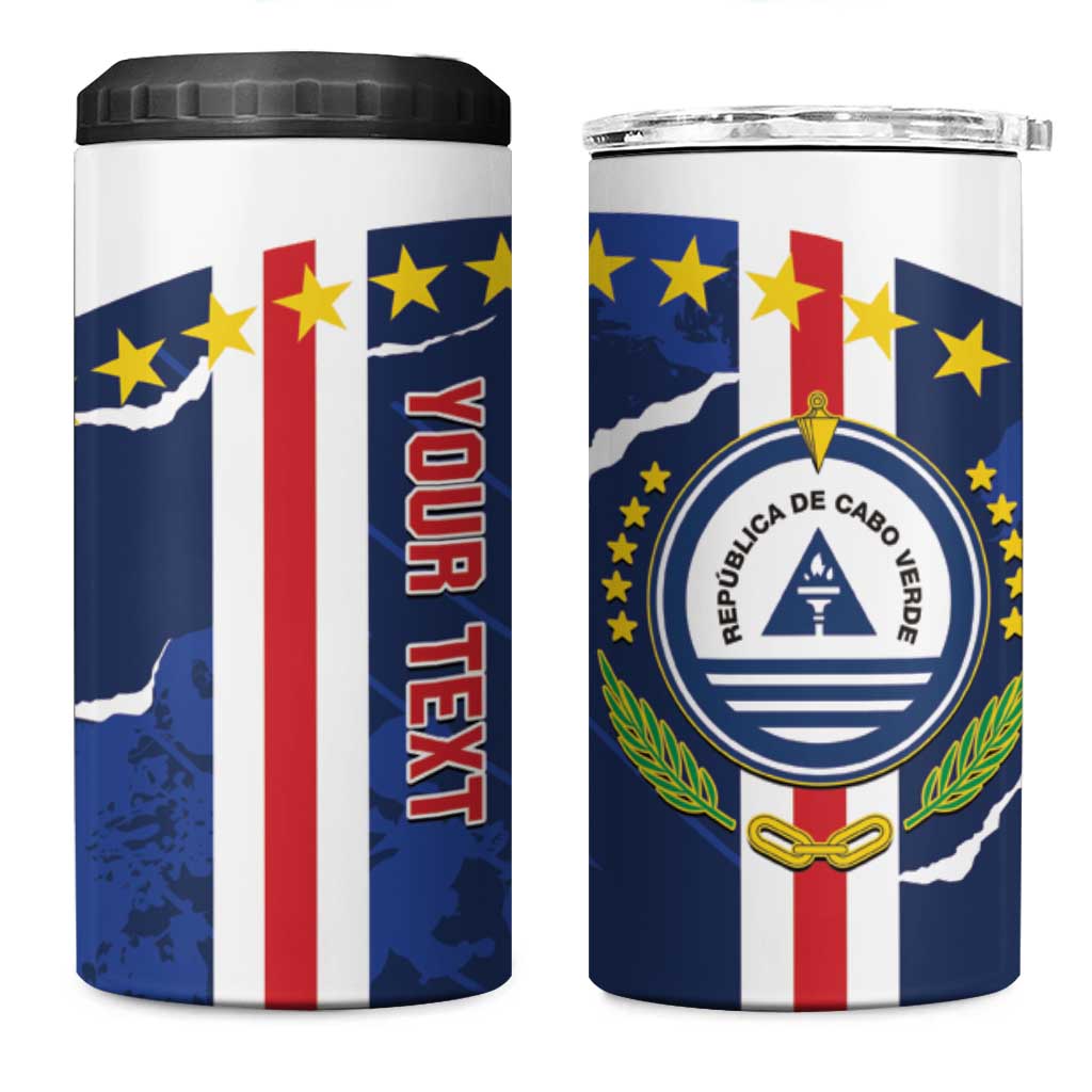Custom Cape Verde Football 4 in 1 Can Cooler Tumbler Blue Sharks Sporty LT14