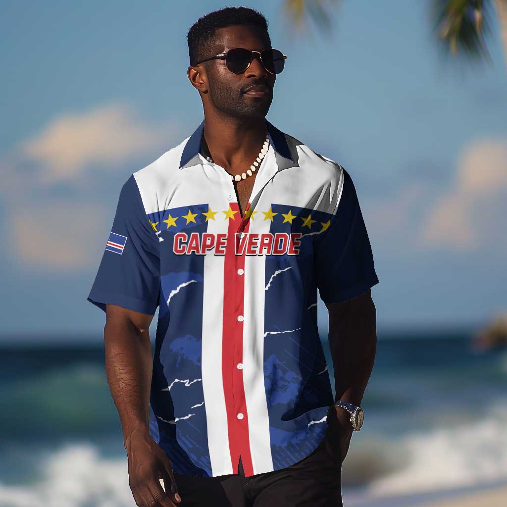 Custom Cape Verde Football Hawaiian Shirt Blue Sharks Sporty LT14