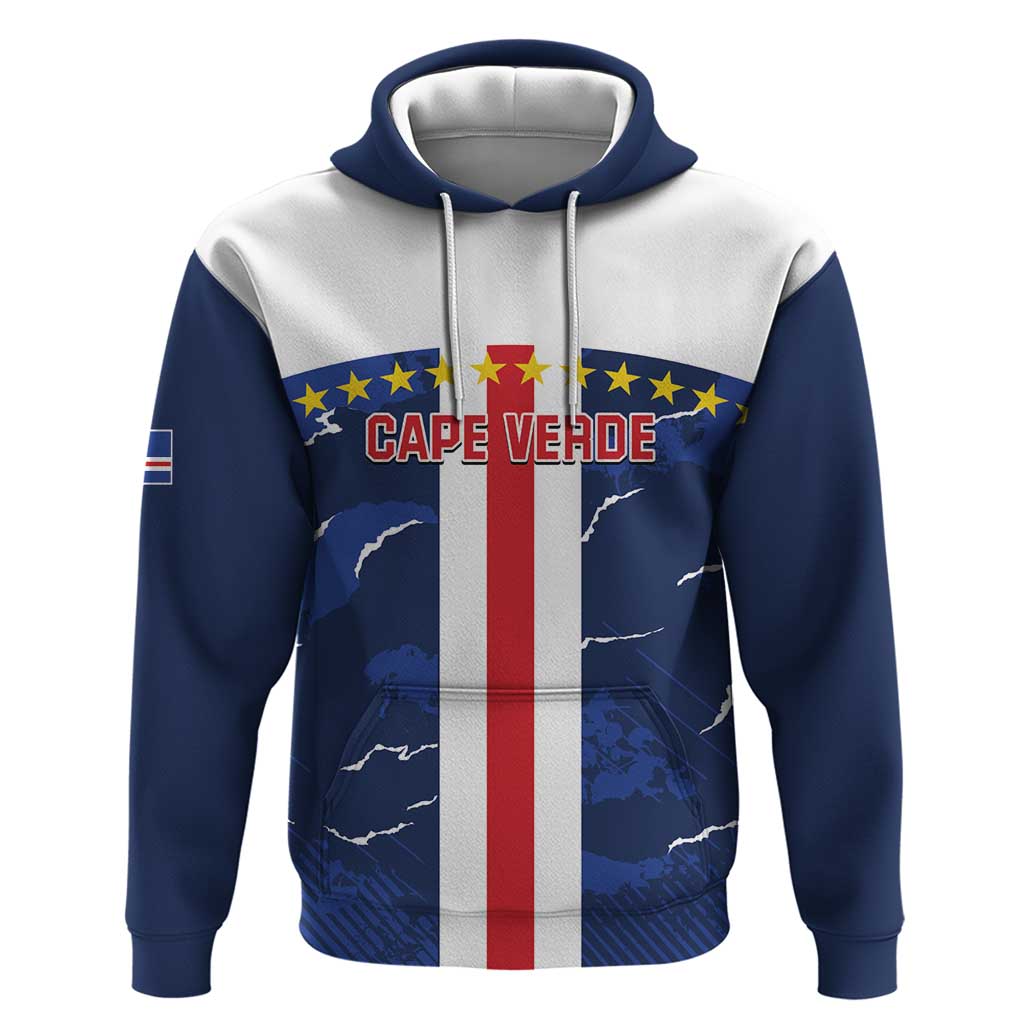 Custom Cape Verde Football Hoodie Go Blue Sharks - Sporty Version LT14