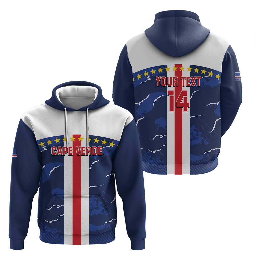 Custom Cape Verde Football Hoodie Go Blue Sharks - Sporty Version LT14