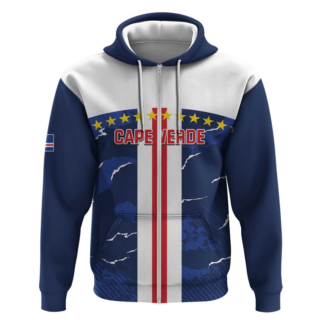 Custom Cape Verde Football Hoodie Go Blue Sharks - Sporty Version LT14