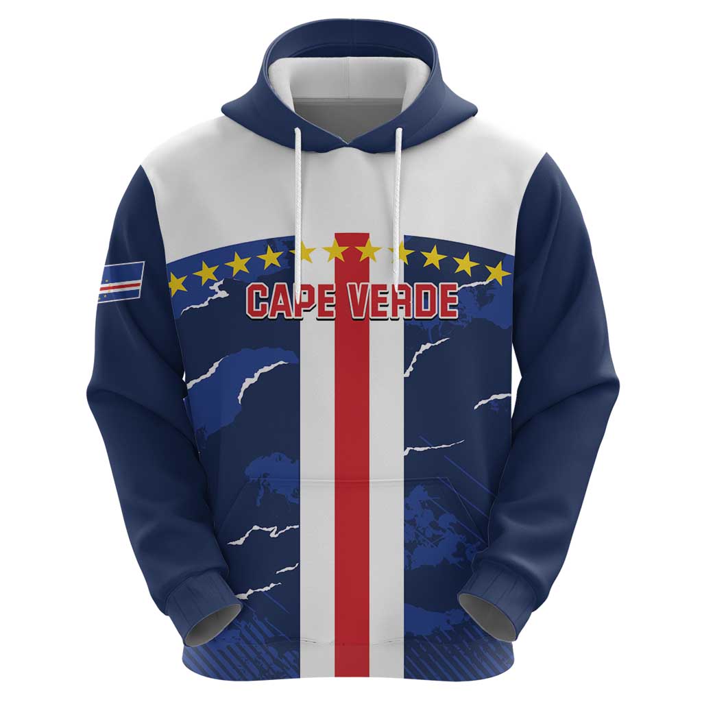 Custom Cape Verde Football Hoodie Go Blue Sharks - Sporty Version LT14