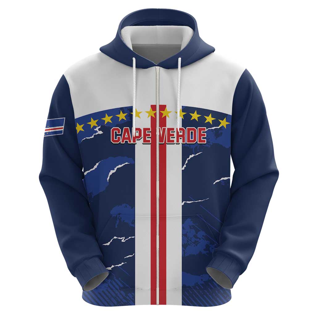Custom Cape Verde Football Hoodie Go Blue Sharks - Sporty Version LT14
