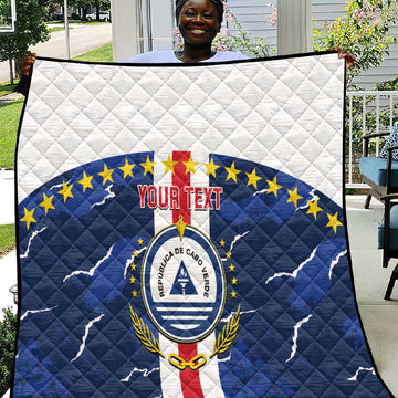 Custom Cape Verde Football Quilt Blue Sharks Sporty LT14