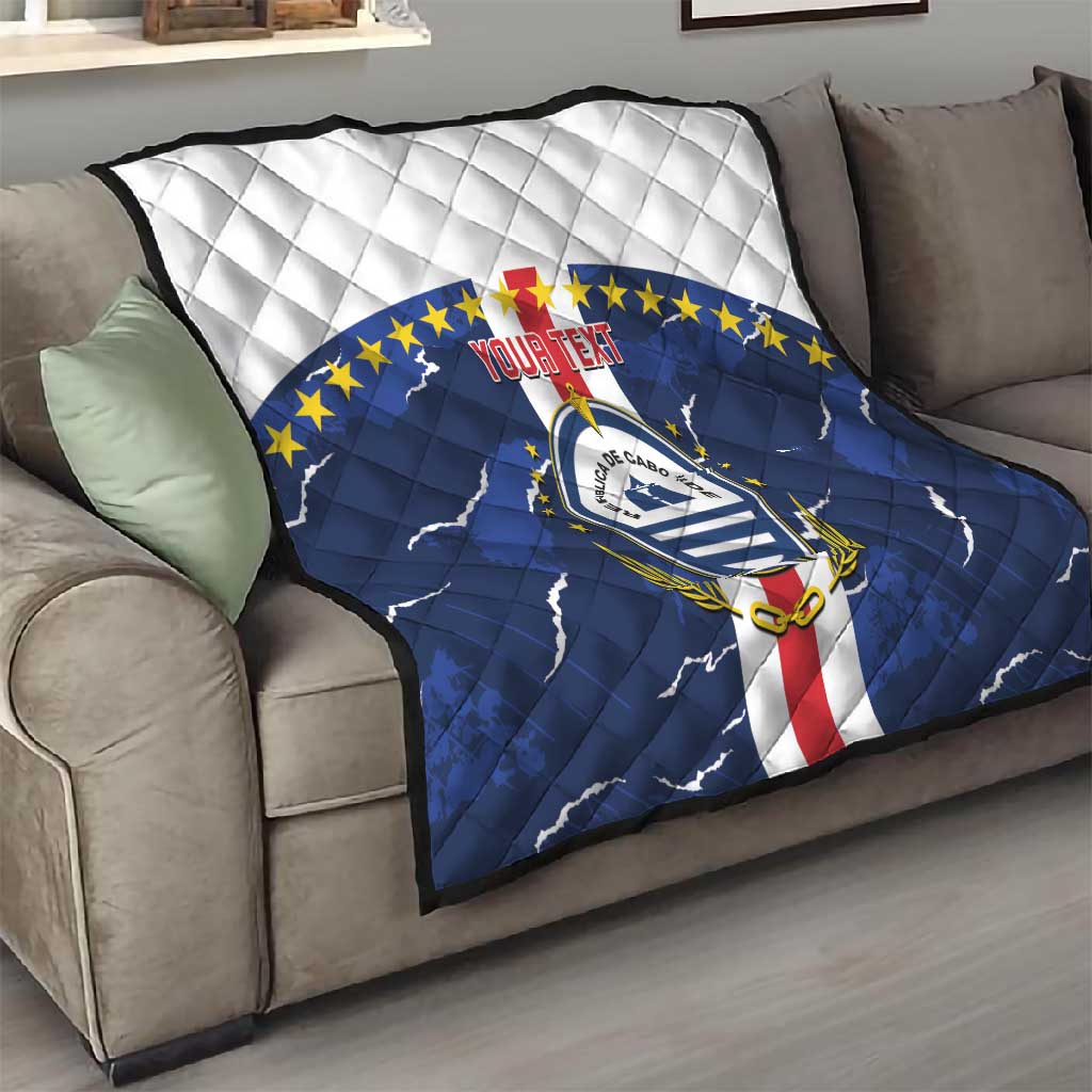 Custom Cape Verde Football Quilt Blue Sharks Sporty LT14