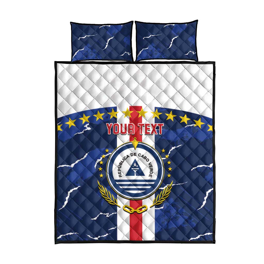 Custom Cape Verde Football Quilt Bed Set Blue Sharks Sporty LT14