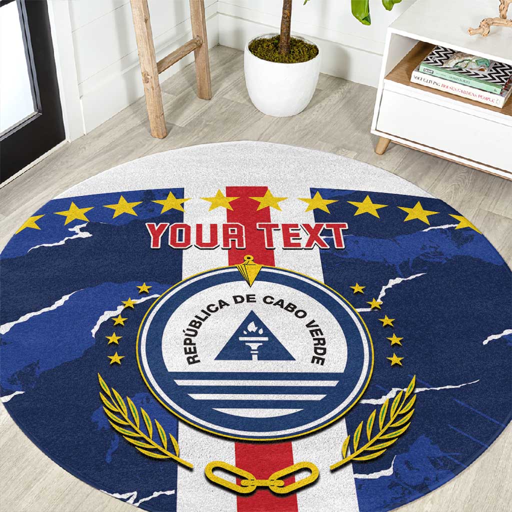 Custom Cape Verde Football Round Carpet Blue Sharks Sporty LT14