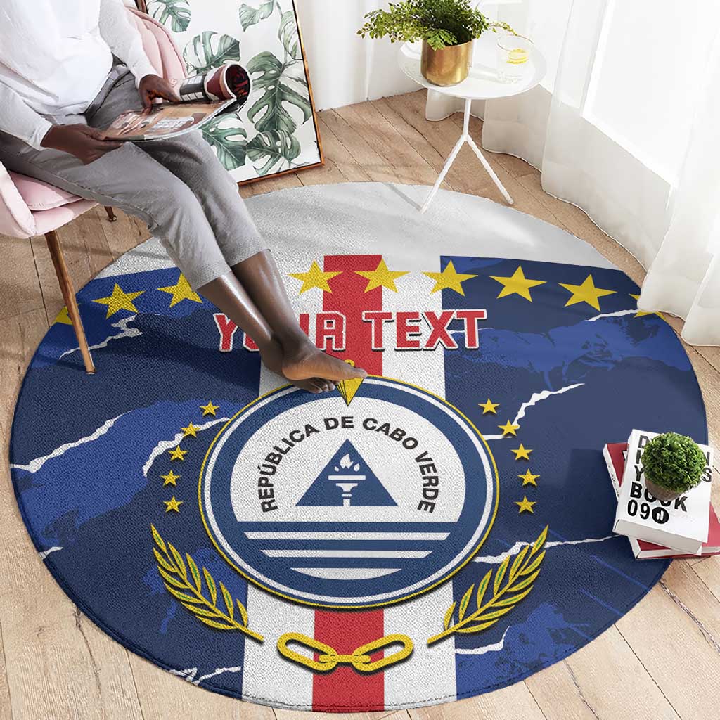 Custom Cape Verde Football Round Carpet Blue Sharks Sporty LT14