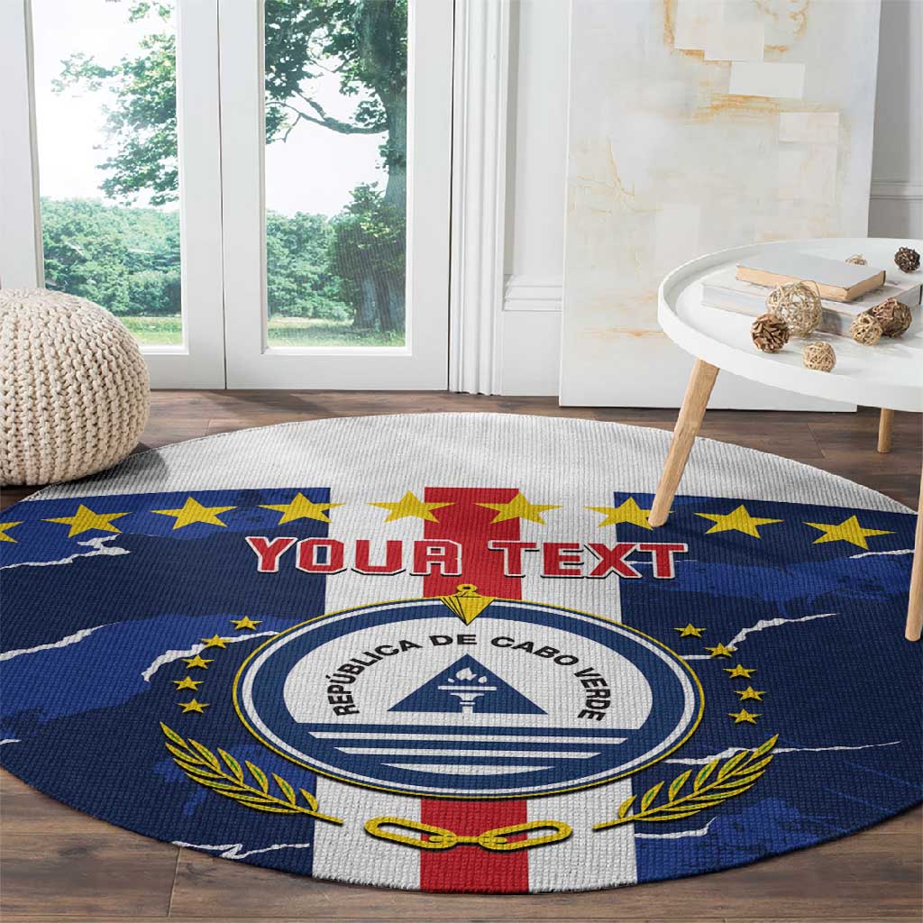 Custom Cape Verde Football Round Carpet Blue Sharks Sporty LT14
