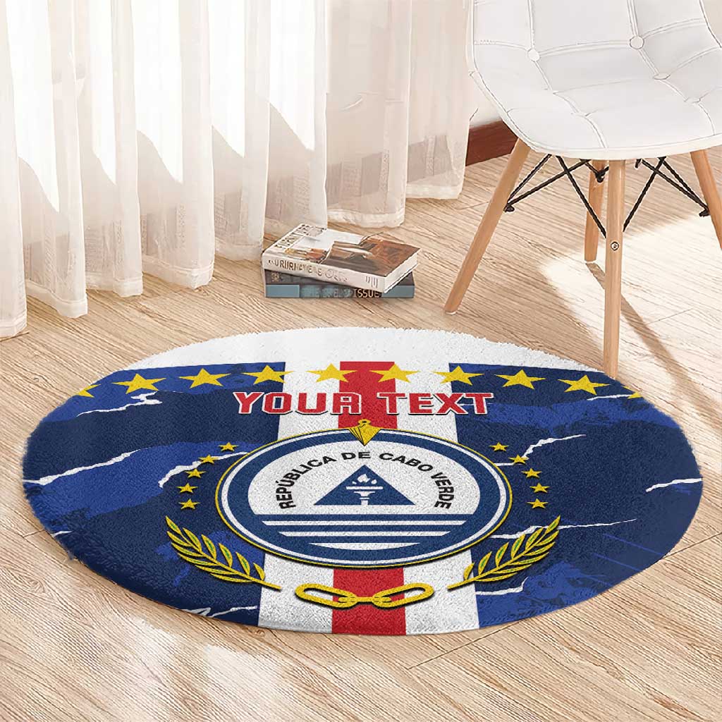 Custom Cape Verde Football Round Carpet Blue Sharks Sporty LT14