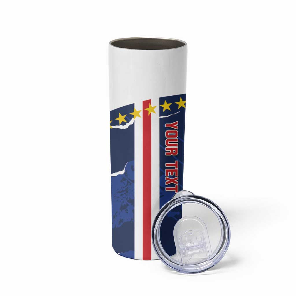 Custom Cape Verde Football Skinny Tumbler Blue Sharks Sporty LT14