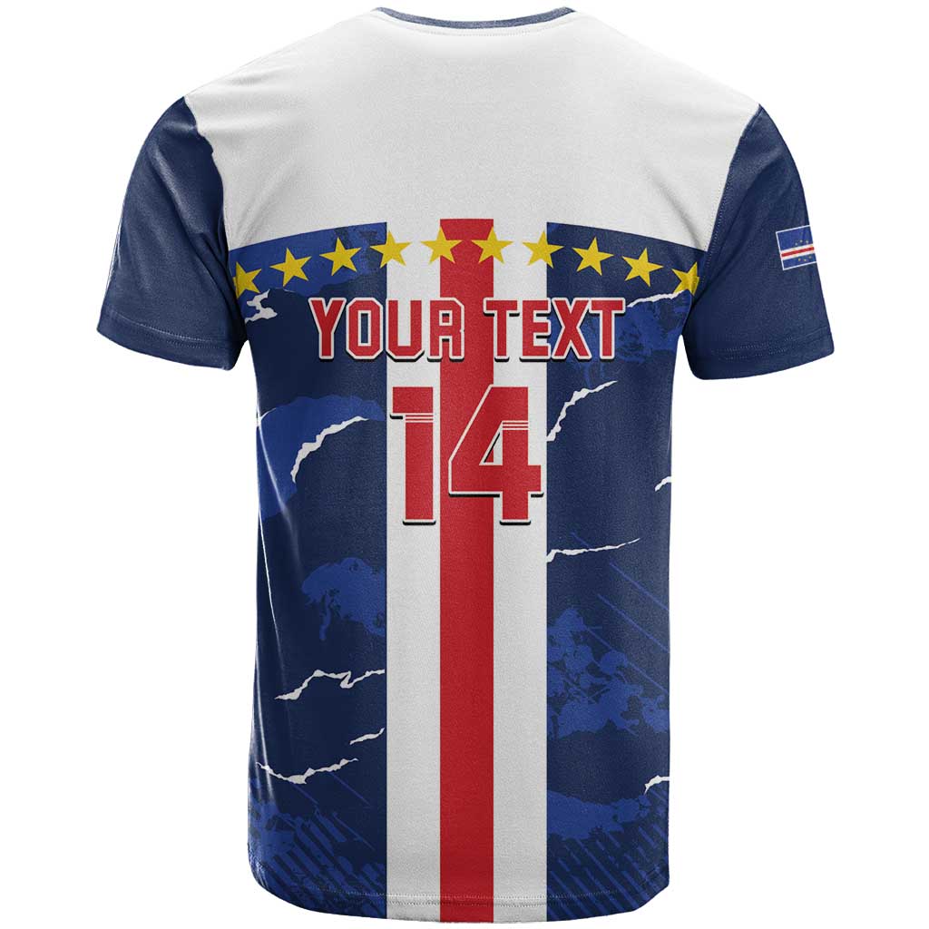 Custom Cape Verde Football T shirt Blue Sharks Sporty LT14
