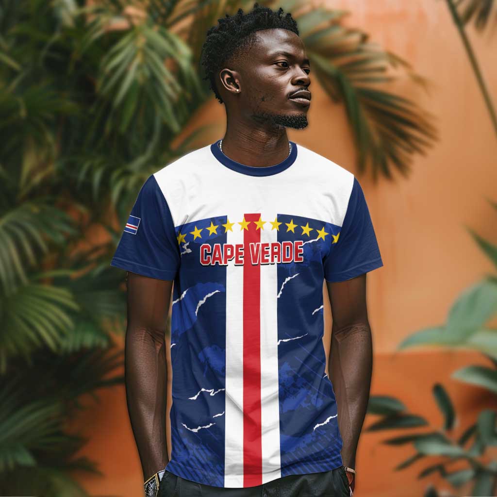 Custom Cape Verde Football T shirt Blue Sharks Sporty LT14