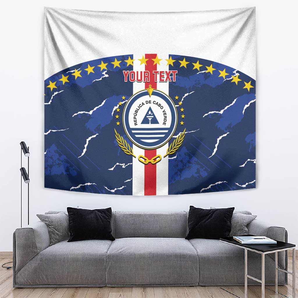 Custom Cape Verde Football Tapestry Blue Sharks Sporty LT14
