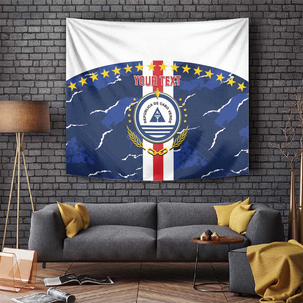 Custom Cape Verde Football Tapestry Blue Sharks Sporty LT14