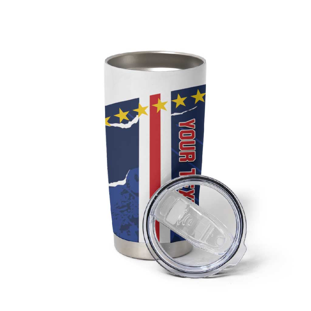 Custom Cape Verde Football Tumbler Cup Blue Sharks Sporty LT14