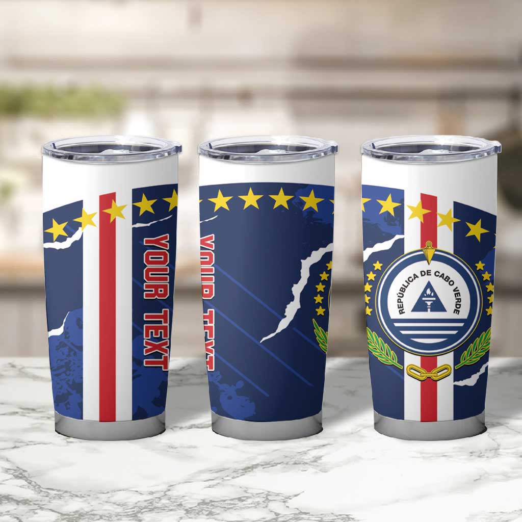 Custom Cape Verde Football Tumbler Cup Blue Sharks Sporty LT14