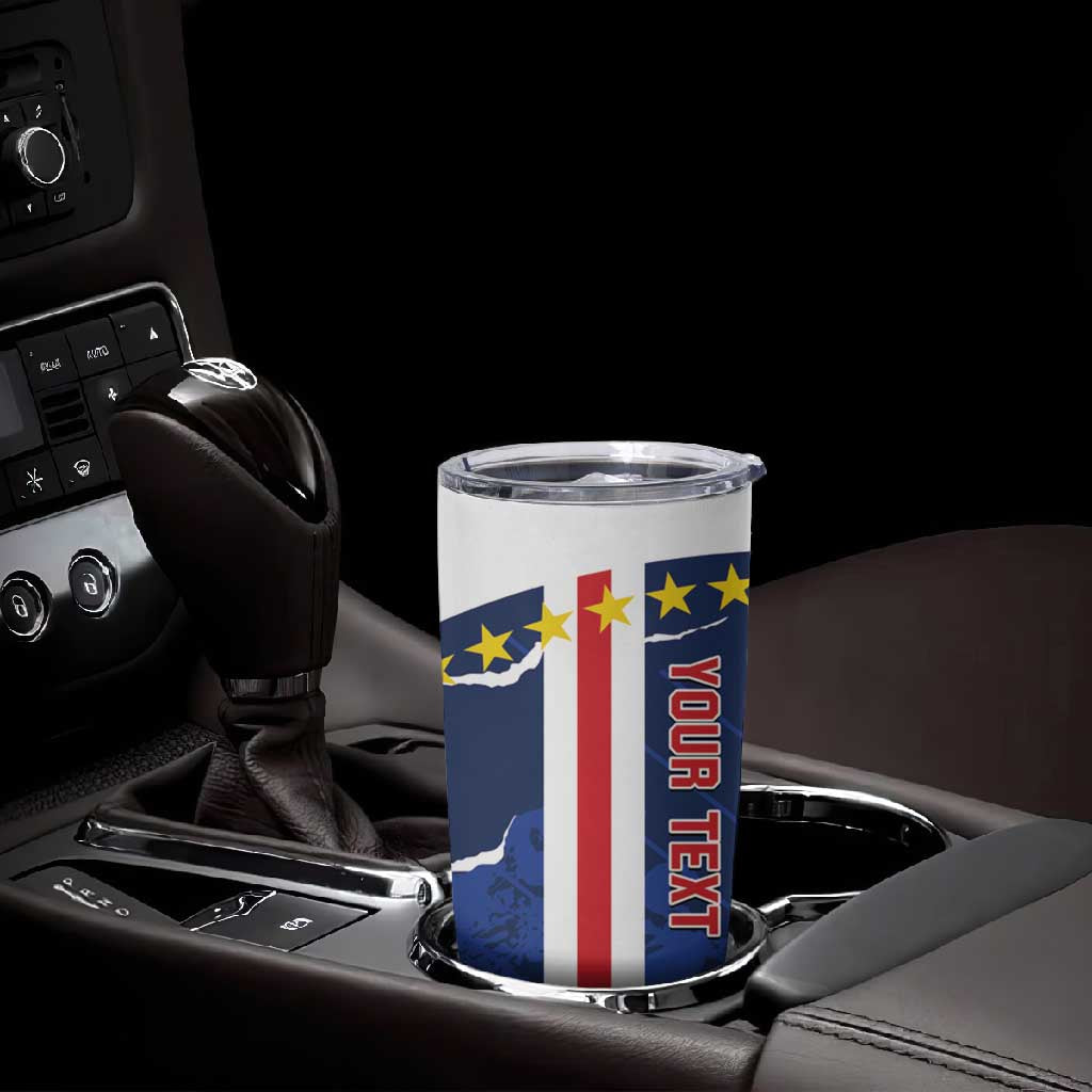 Custom Cape Verde Football Tumbler Cup Blue Sharks Sporty LT14
