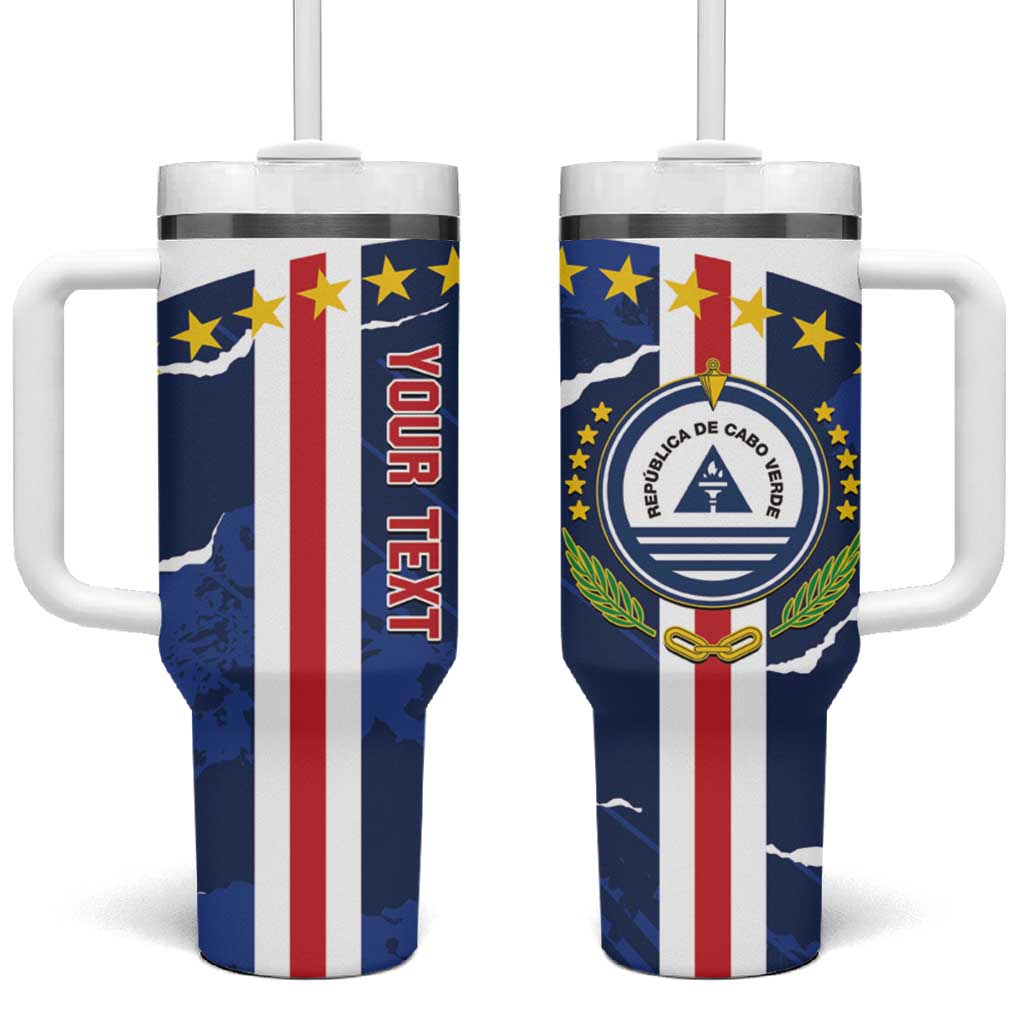 Custom Cape Verde Football Tumbler With Handle Blue Sharks Sporty LT14