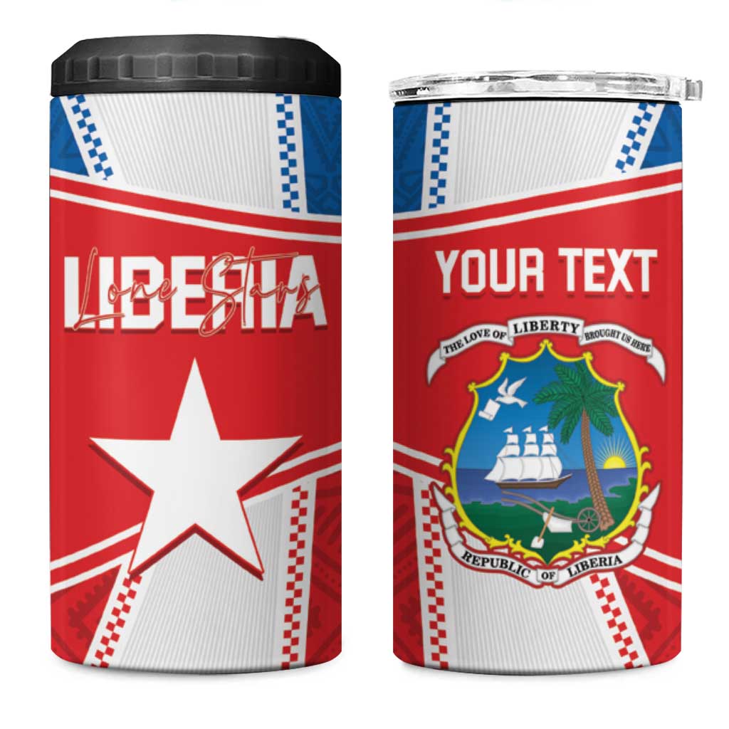 Custom Lone Stars 4 in 1 Can Cooler Tumbler Liberia Football - Sporty Style LT14