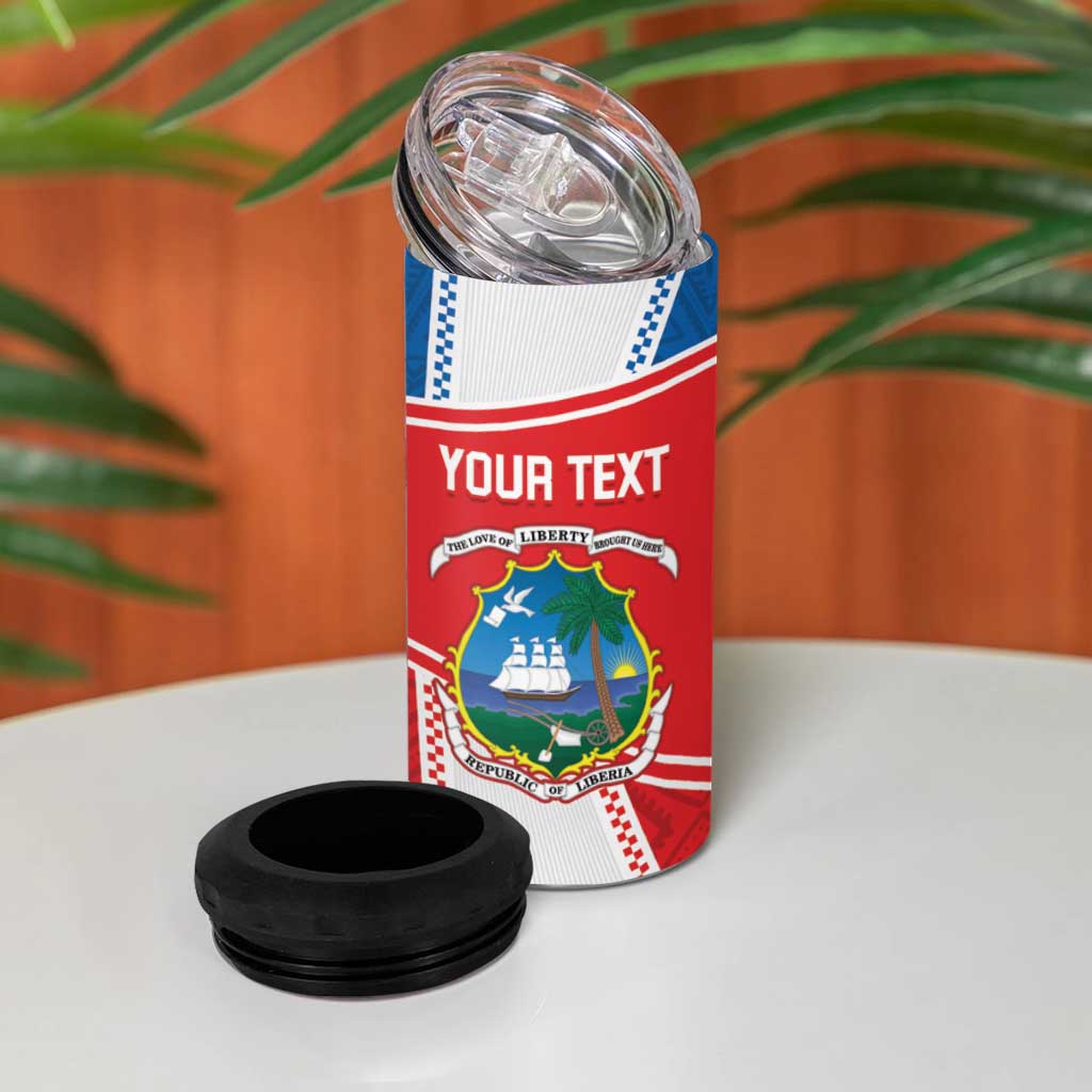 Custom Lone Stars 4 in 1 Can Cooler Tumbler Liberia Football - Sporty Style LT14