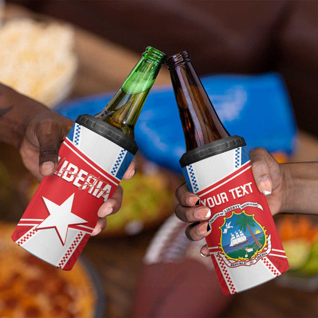 Custom Lone Stars 4 in 1 Can Cooler Tumbler Liberia Football - Sporty Style LT14