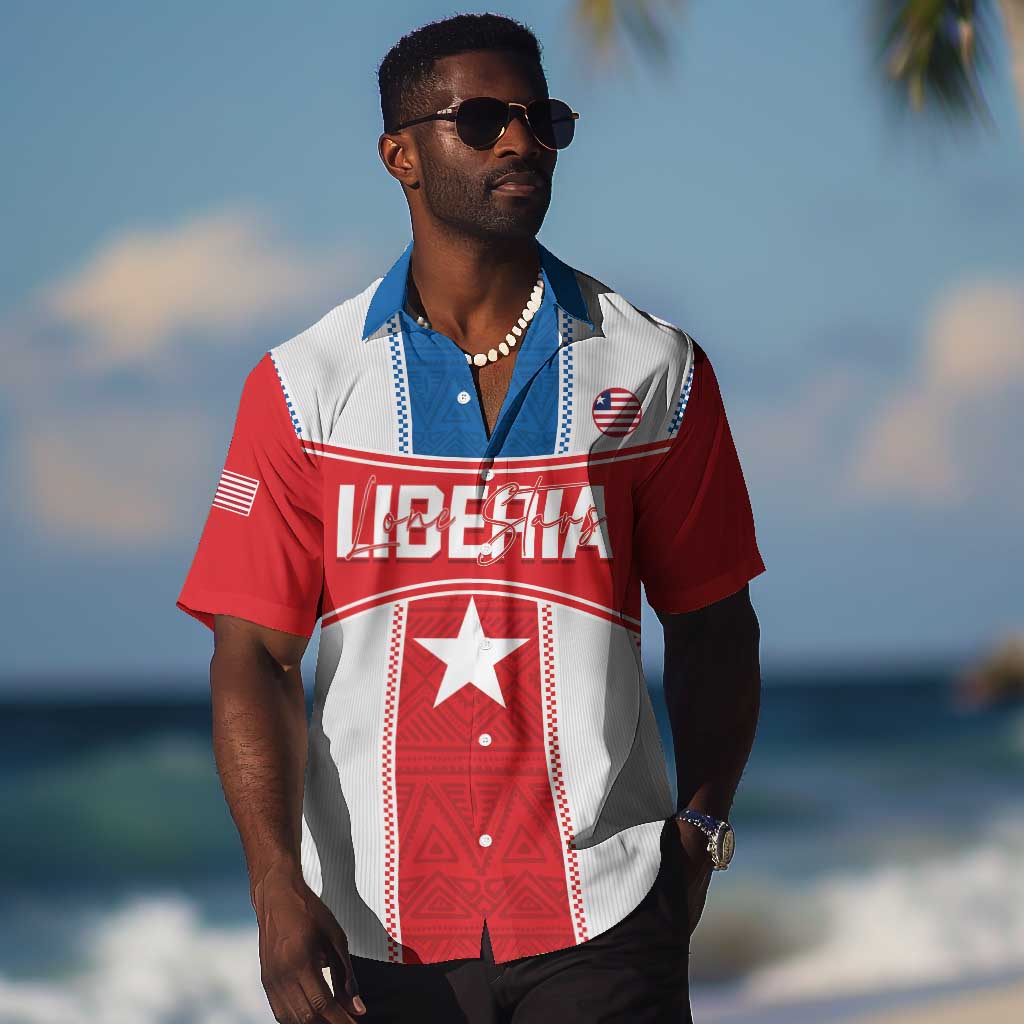 Custom Lone Stars Hawaiian Shirt Liberia Football - Sporty Style LT14