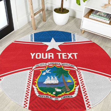 Custom Lone Stars Round Carpet Liberia Football - Sporty Style LT14