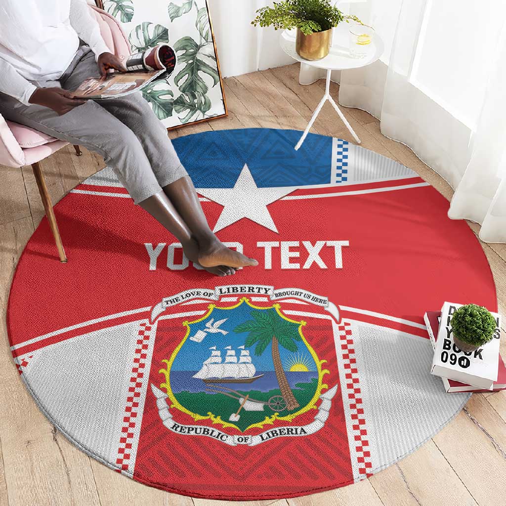 Custom Lone Stars Round Carpet Liberia Football - Sporty Style LT14