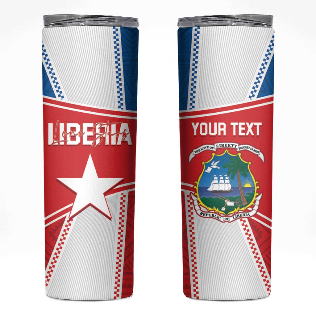 Custom Lone Stars Skinny Tumbler Liberia Football - Sporty Style LT14