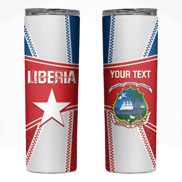 Custom Lone Stars Skinny Tumbler Liberia Football - Sporty Style LT14