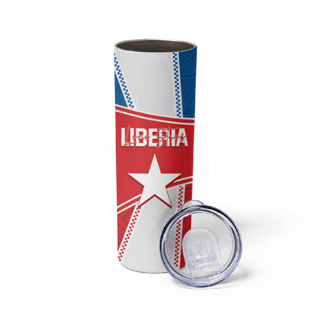Custom Lone Stars Skinny Tumbler Liberia Football - Sporty Style LT14