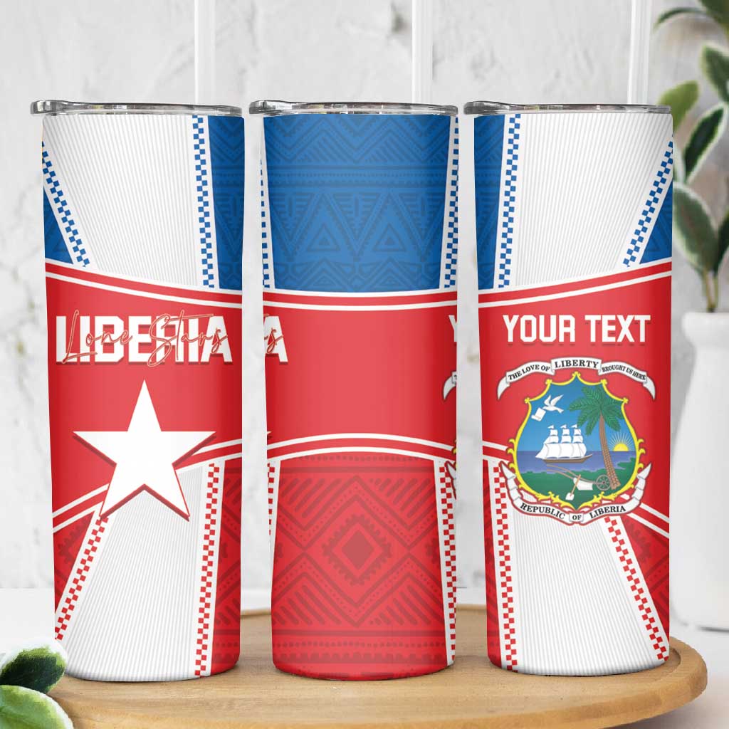 Custom Lone Stars Skinny Tumbler Liberia Football - Sporty Style LT14