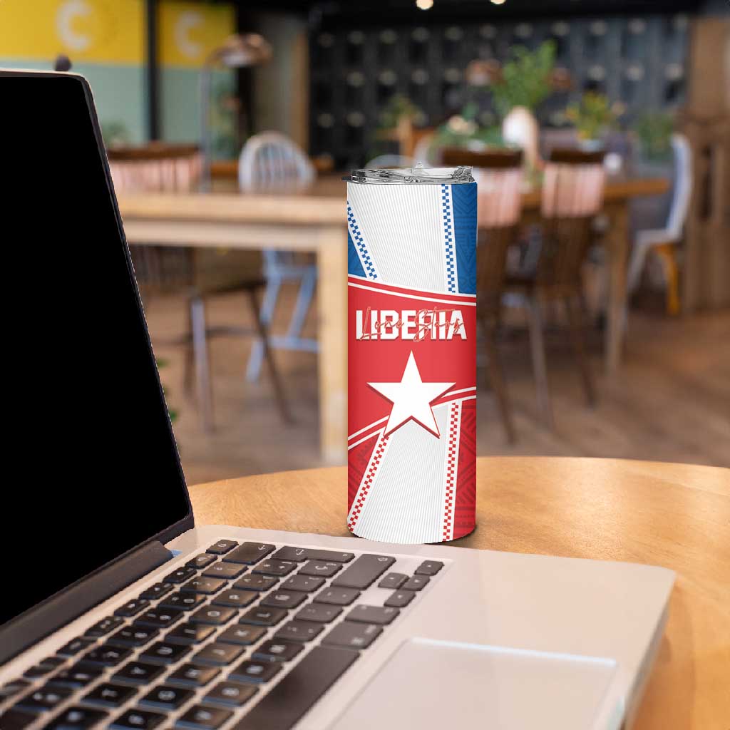 Custom Lone Stars Skinny Tumbler Liberia Football - Sporty Style LT14