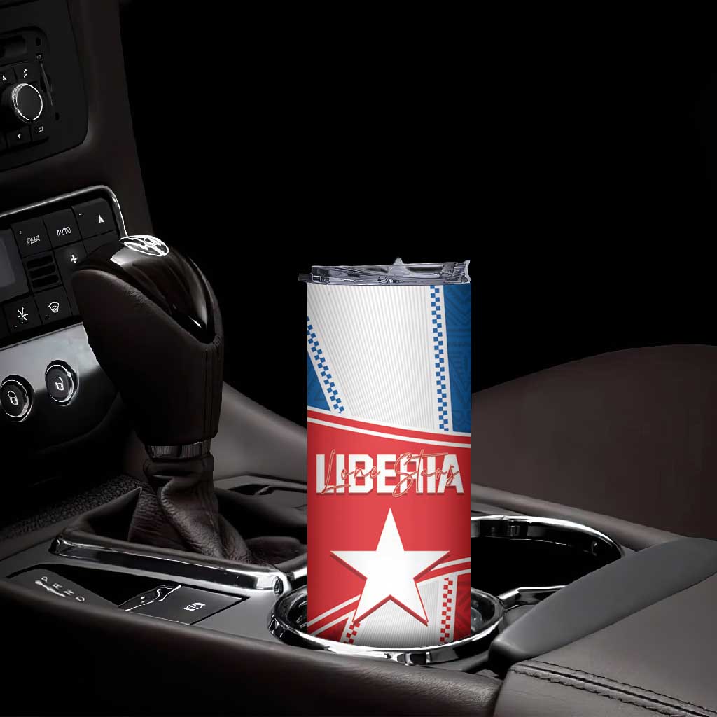 Custom Lone Stars Skinny Tumbler Liberia Football - Sporty Style LT14