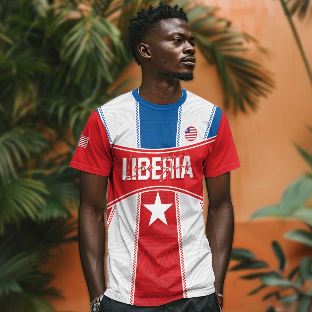Custom Lone Stars T shirt Liberia Football - Sporty Style LT14