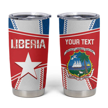 Custom Lone Stars Tumbler Cup Liberia Football - Sporty Style LT14