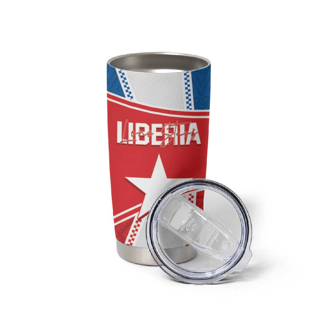 Custom Lone Stars Tumbler Cup Liberia Football - Sporty Style LT14