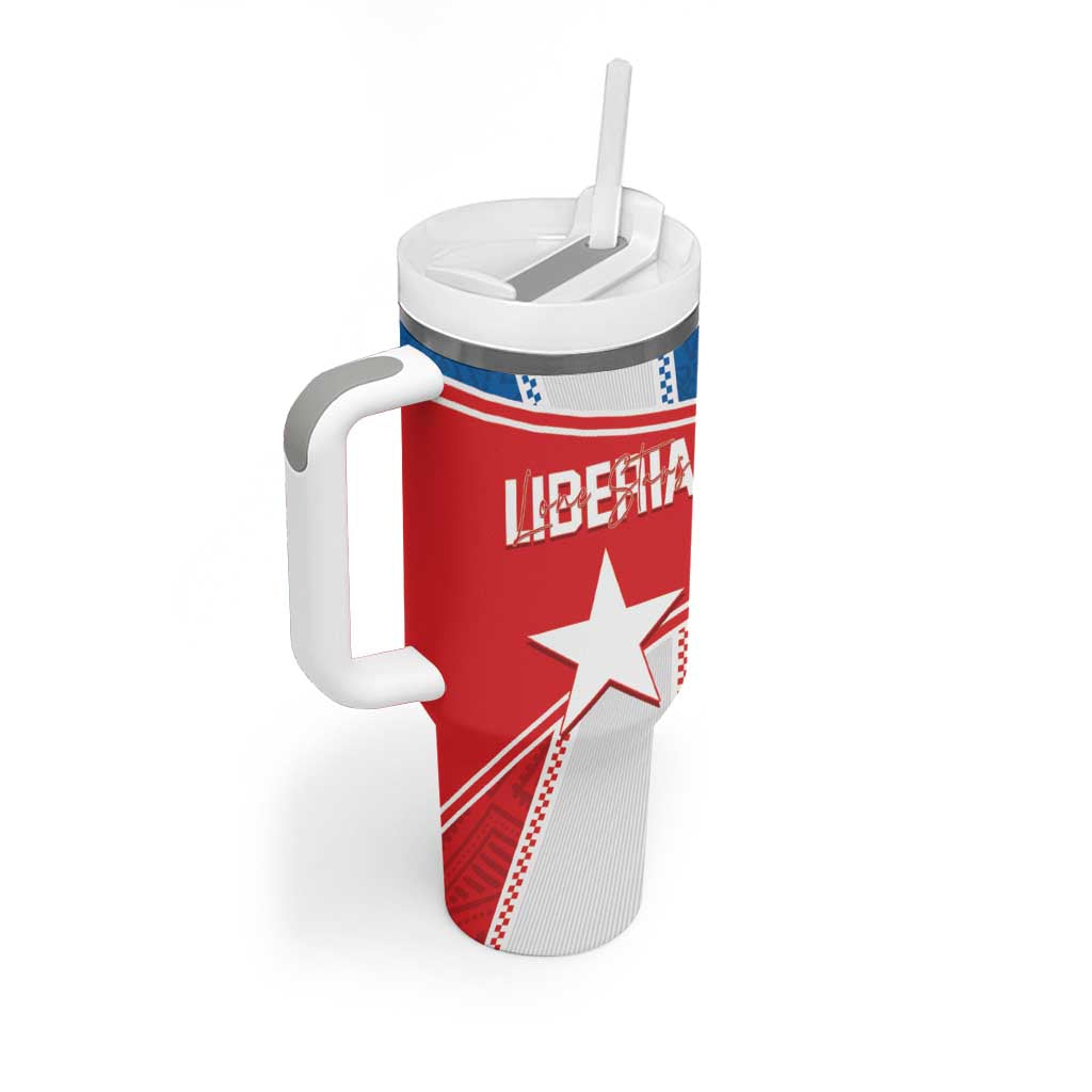 Custom Lone Stars Tumbler With Handle Liberia Football - Sporty Style LT14