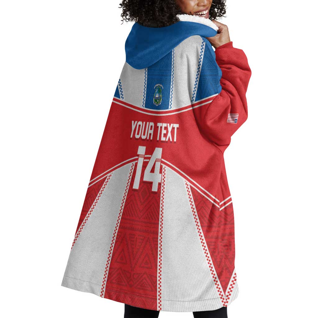 Custom Lone Stars Wearable Blanket Hoodie Liberia Football - Sporty Style LT14