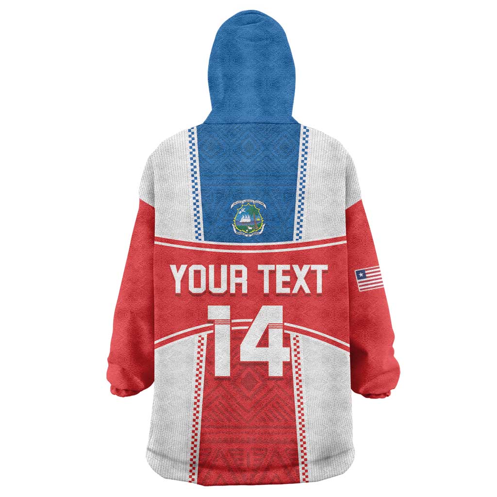 Custom Lone Stars Wearable Blanket Hoodie Liberia Football - Sporty Style LT14