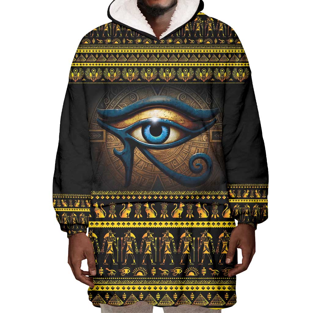 Ancient Egypt Eye Of Ra Wearable Blanket Hoodie Sun To The Egyptians LT14