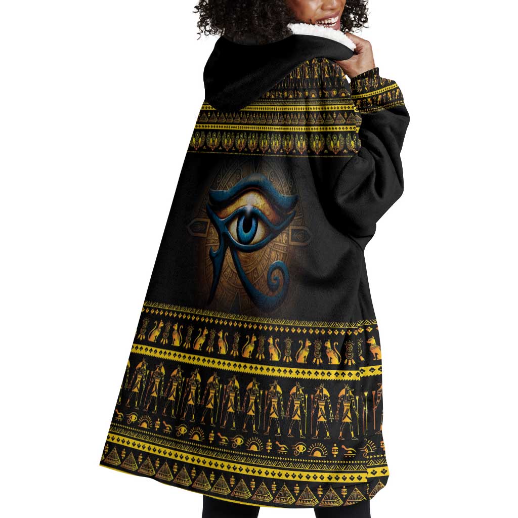 Ancient Egypt Eye Of Ra Wearable Blanket Hoodie Sun To The Egyptians LT14