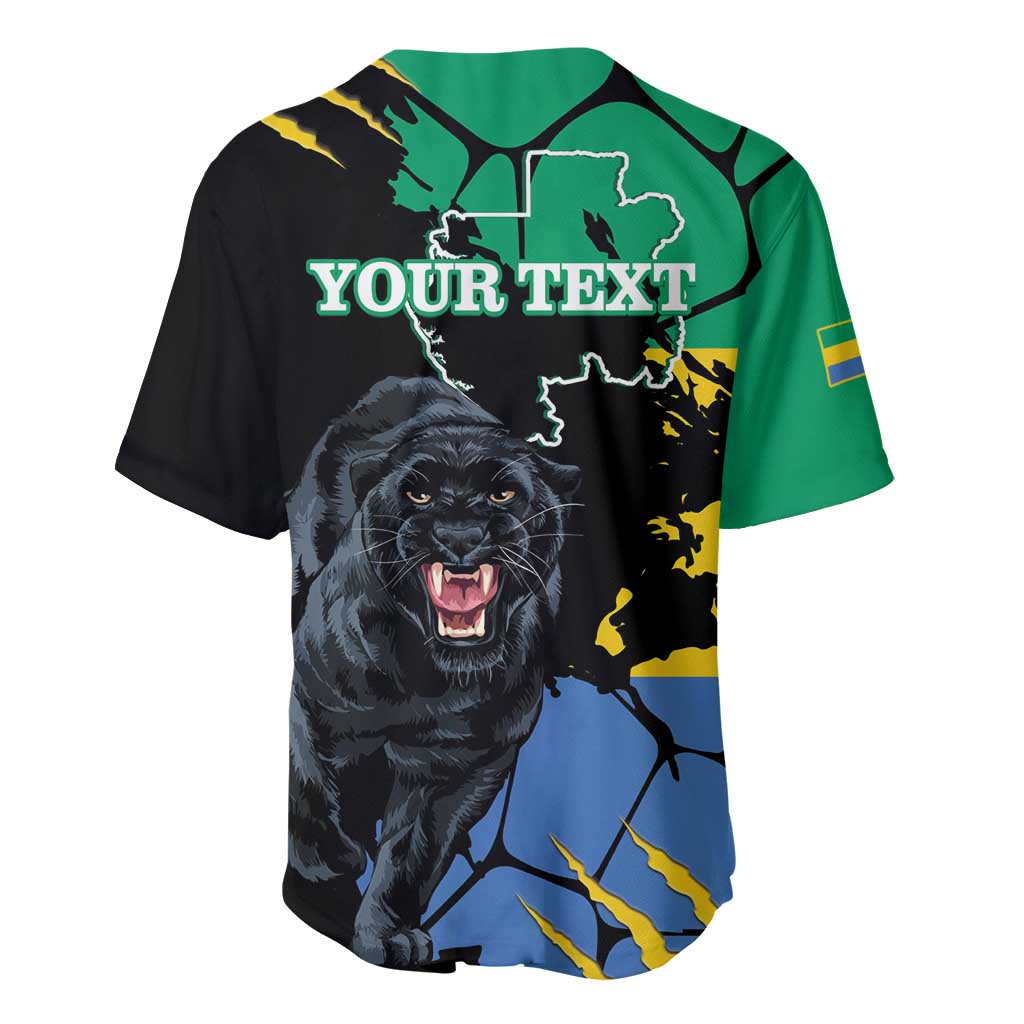 Personalized Gabon Black Panther Baseball Jersey Gabonese Map Grunge Style LT14