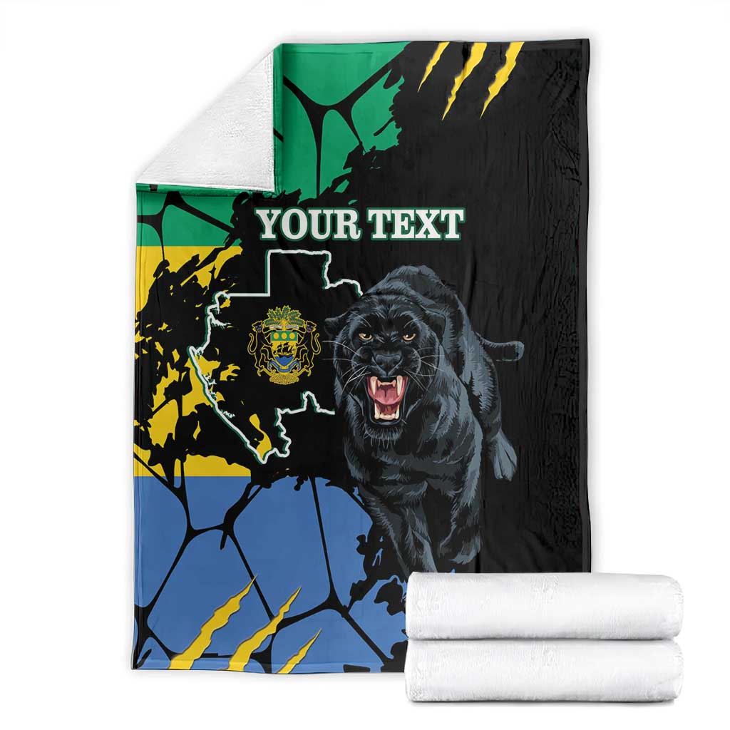 Personalized Gabon Black Panther Blanket Gabonese Map Grunge Style LT14