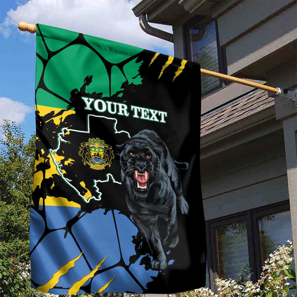Personalized Gabon Black Panther Garden Flag Gabonese Map Grunge Style LT14